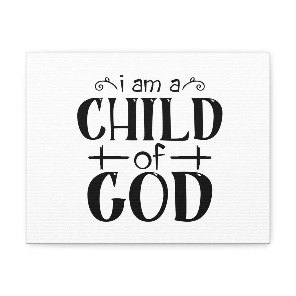 Scripture Walls John 1:12 I Am a Child Of God Black & White Bible Verse Canvas
